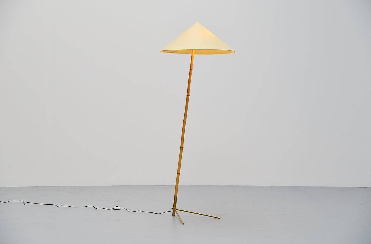 Austrian Rupert Nikoll Bamboo Floor Lamp, Austria, 1950