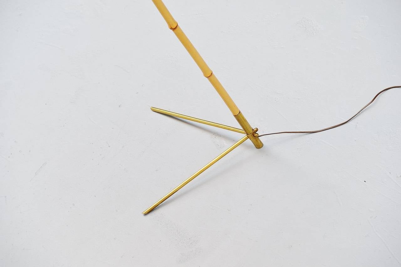 Rupert Nikoll Bamboo Floor Lamp, Austria, 1950 In Good Condition In Roosendaal, Noord Brabant
