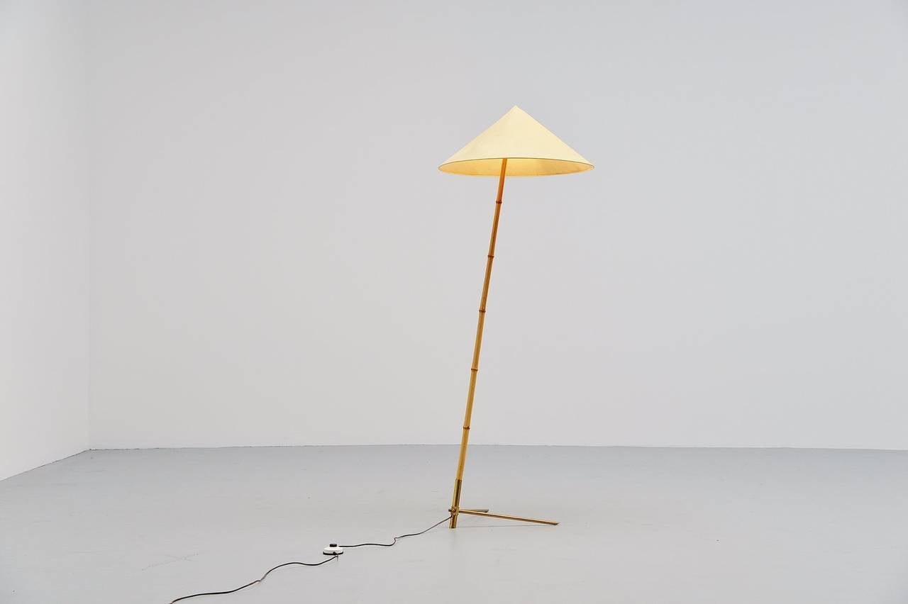 Rupert Nikoll Bamboo Floor Lamp, Austria, 1950 1