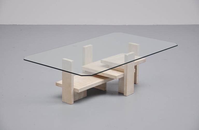Willy Ballez Sculptural Coffee Table in Travertine, Belgium 1970 In Good Condition In Roosendaal, Noord Brabant