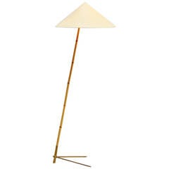 Rupert Nikoll Bamboo Floor Lamp, Austria, 1950