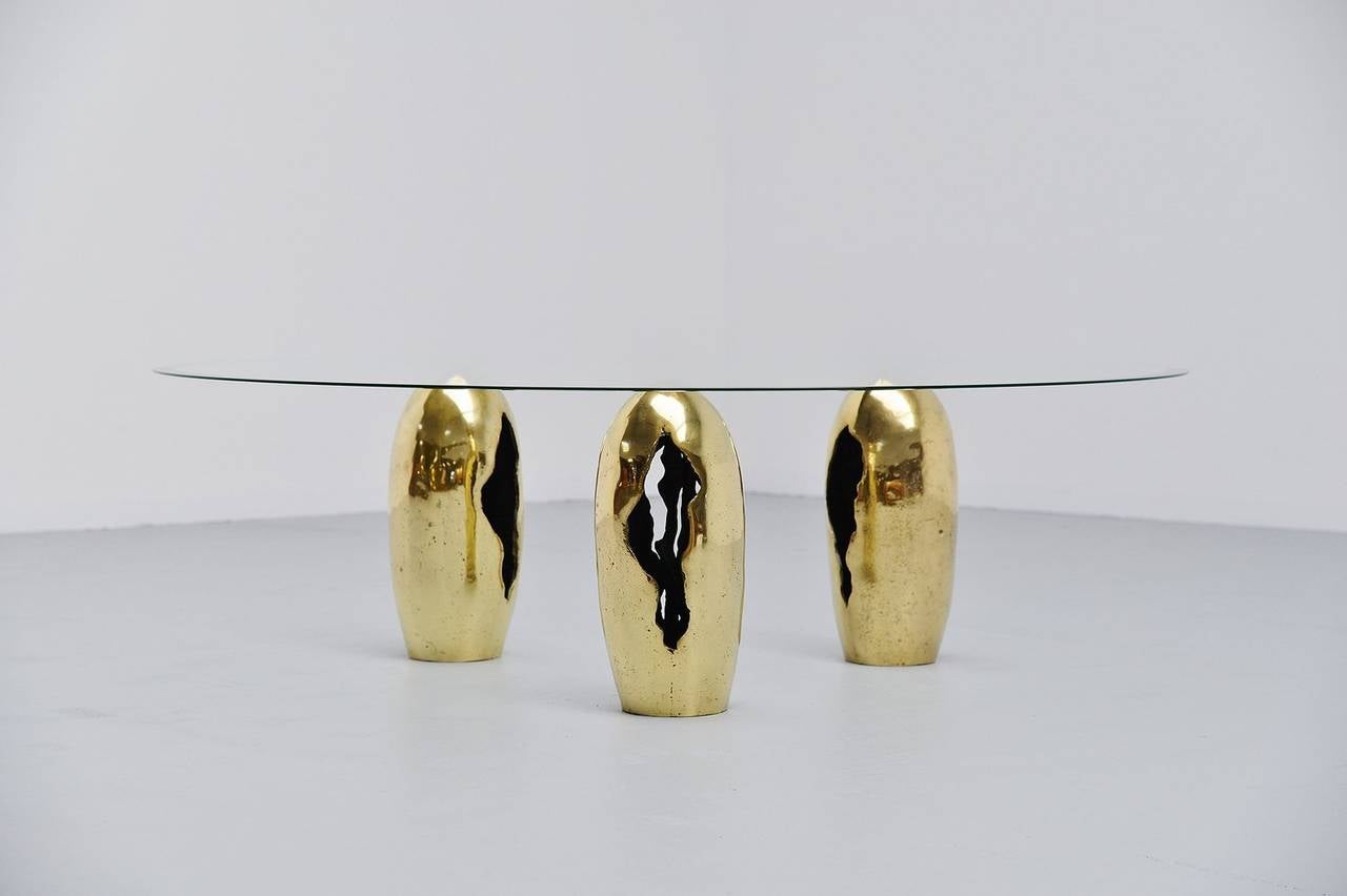 David Marshall Bronze Brutalist Coffee Table, Spain, 1970