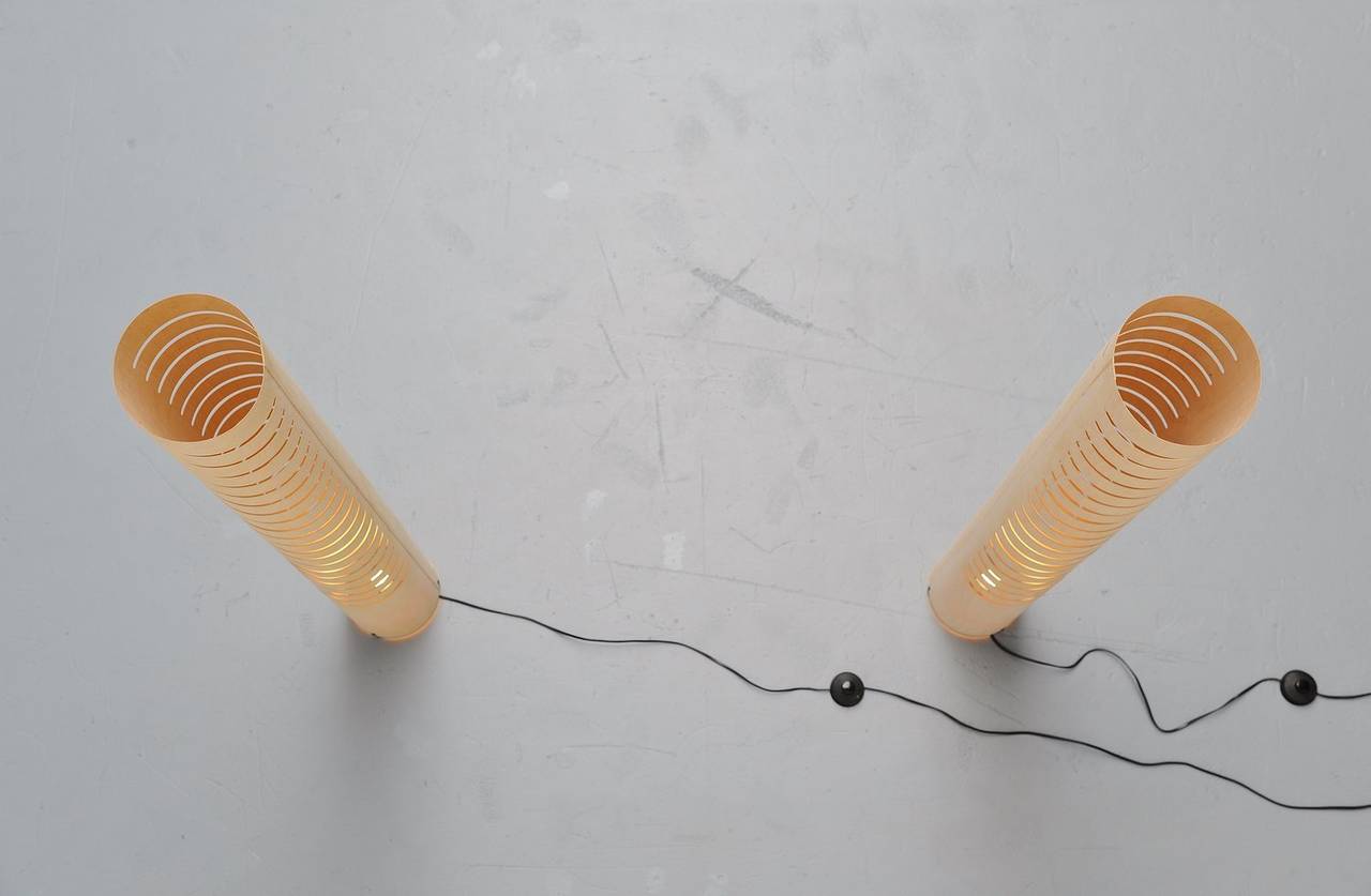 Dutch Pair of Ruud Jan Kokke Brown Floor Lamp, Holland, 1998