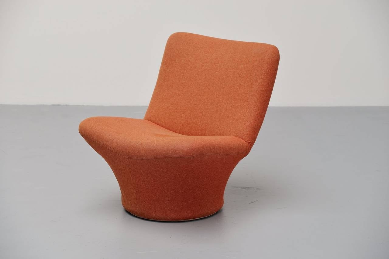 Mid-Century Modern Pierre Paulin F596 Longue Chair, Artifort, 1967