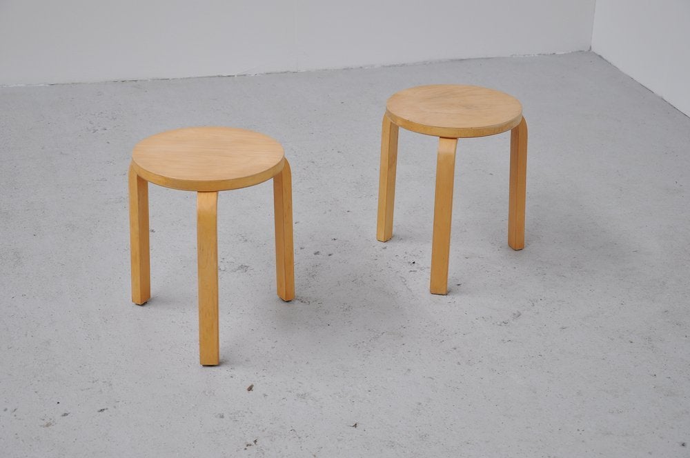 Finnish Alvar Aalto Artek stools Mod 60