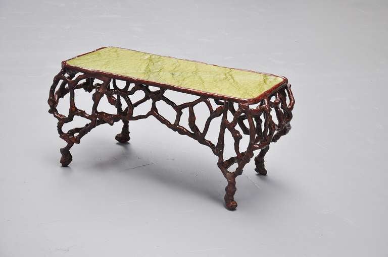 Tree Trunk Coffee Table with Marble Top, 1960 4