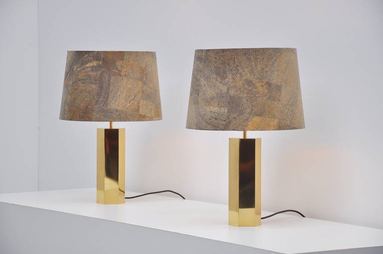 Mid-20th Century Ingo Maurer Pair of Table Lamps in Brass, Germany, 1962