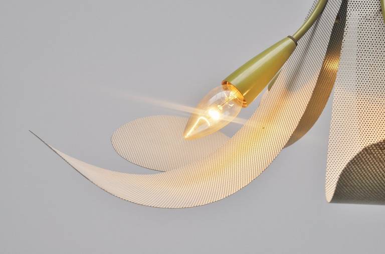 Mid-Century Modern French Ceiling Lamp in the Manner of Mategot, 1950s