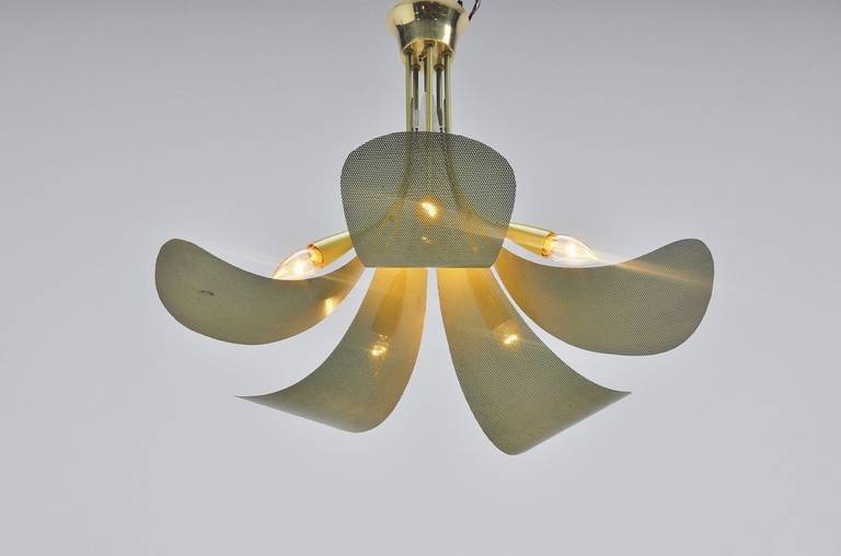 Mid-20th Century French Ceiling Lamp in the Manner of Mategot, 1950s