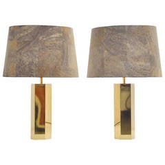 Ingo Maurer Pair of Table Lamps in Brass, Germany, 1962