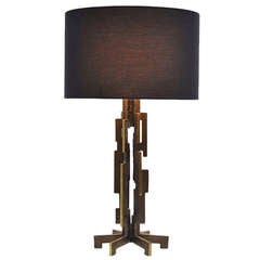 Bronze sculptural table lamp France 1970 Maison Jansen style