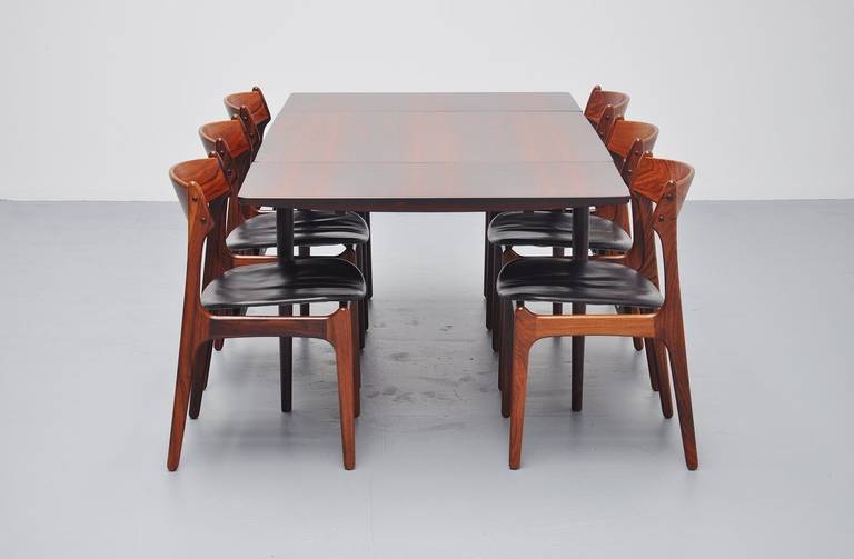 Square rosewood dining table by Arne Vodder for Sibast mobler 1960 In Excellent Condition In Roosendaal, Noord Brabant