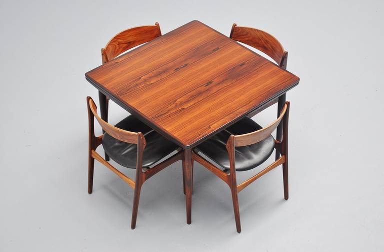 Rosewood Square rosewood dining table by Arne Vodder for Sibast mobler 1960