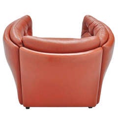 Danish leather shrimp shaped club chair cognac leather 1960