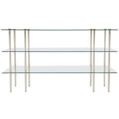 Italian Glass Console Table 1950 in the manner of Fontana Arte