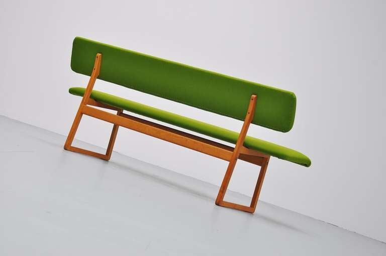 Swedish Newly Upholstered Bench in Oak 1960 3