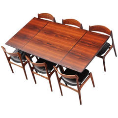 Square rosewood dining table by Arne Vodder for Sibast mobler 1960