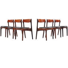 Erik Buck rosewood dining chairs O.D. Møbler 1957