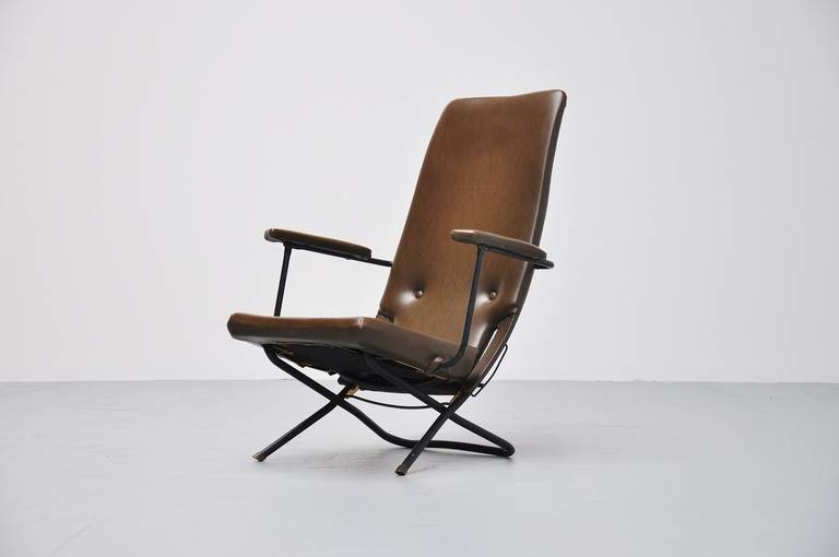 Mid-Century Modern French adjustable lounge / armchair Prouve 1950