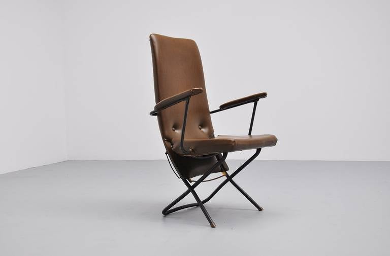 French adjustable lounge / armchair Prouve 1950 2