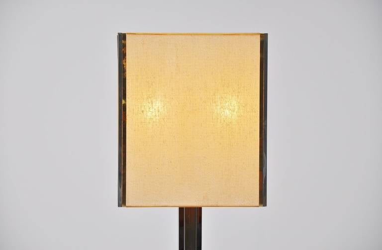 Fantastic geometric floor lamp designed by Willy Rizzo and made by Studio Willy Rizzo, Italy 1970. This amazing geometric shaped floor lamp is fully original, even the shade. This lamp was confirmed to be an original and one of the few designs by