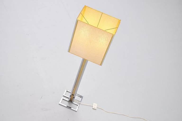 Late 20th Century Willy Rizzo Geometric Floor Lamp Italy 1970
