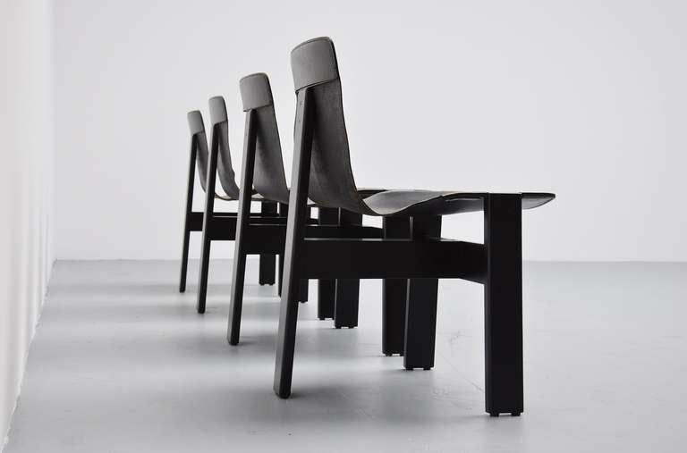 Wood Angelo Mangiarotti Tre 3 Chairs by Skipper 1978