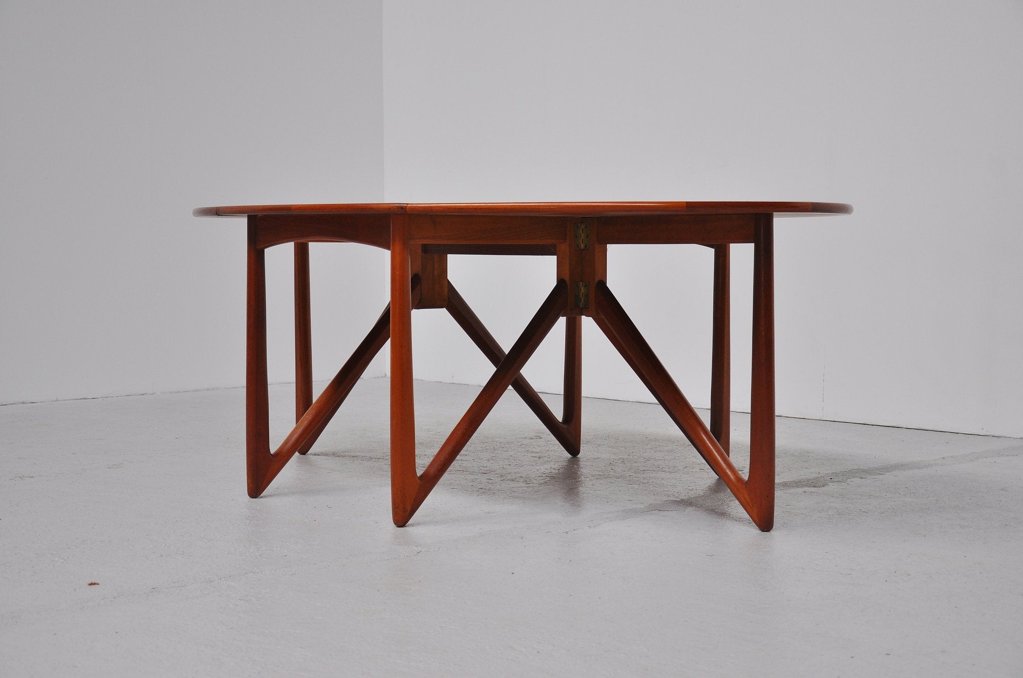 Kurt Ostervig Drop Leaf Dining Table In Solid Teak 1960