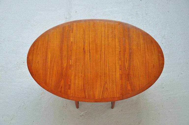 Danish Kurt Ostervig Drop Leaf Dining Table In Solid Teak 1960