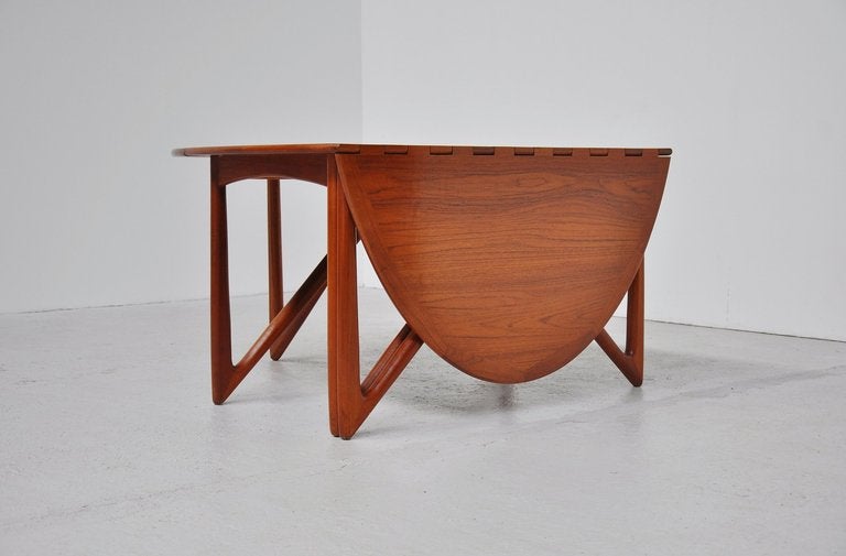 Kurt Ostervig Drop Leaf Dining Table In Solid Teak 1960 In Excellent Condition In Roosendaal, Noord Brabant