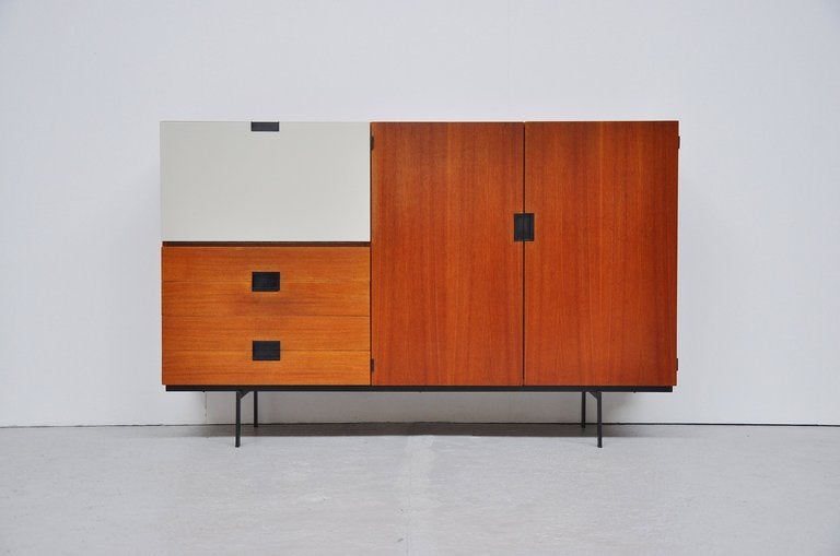 Buffet de la série japonaise Pastoe Cees Braakman en teck et blanc