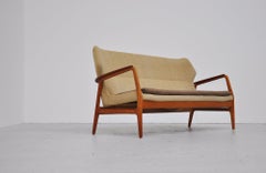 Bovenkamp wingback sofa with original fabric 1960