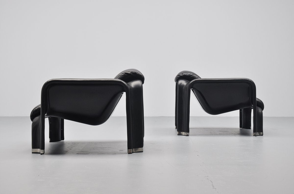 Leather Pekka Perjo Pohjola Lounge Chairs for Haimi Oy, Finland, 1965