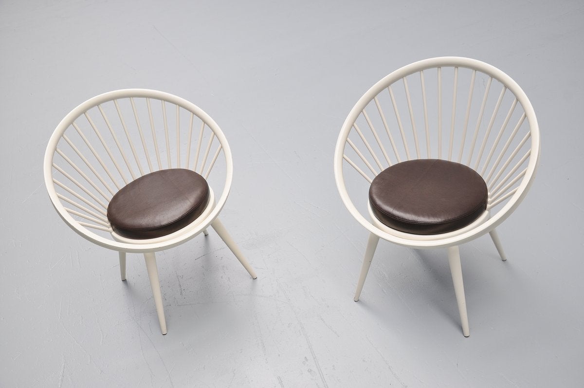 Scandinavian Modern Yngve Ekstrom Circle Chairs for Swedese, 1960