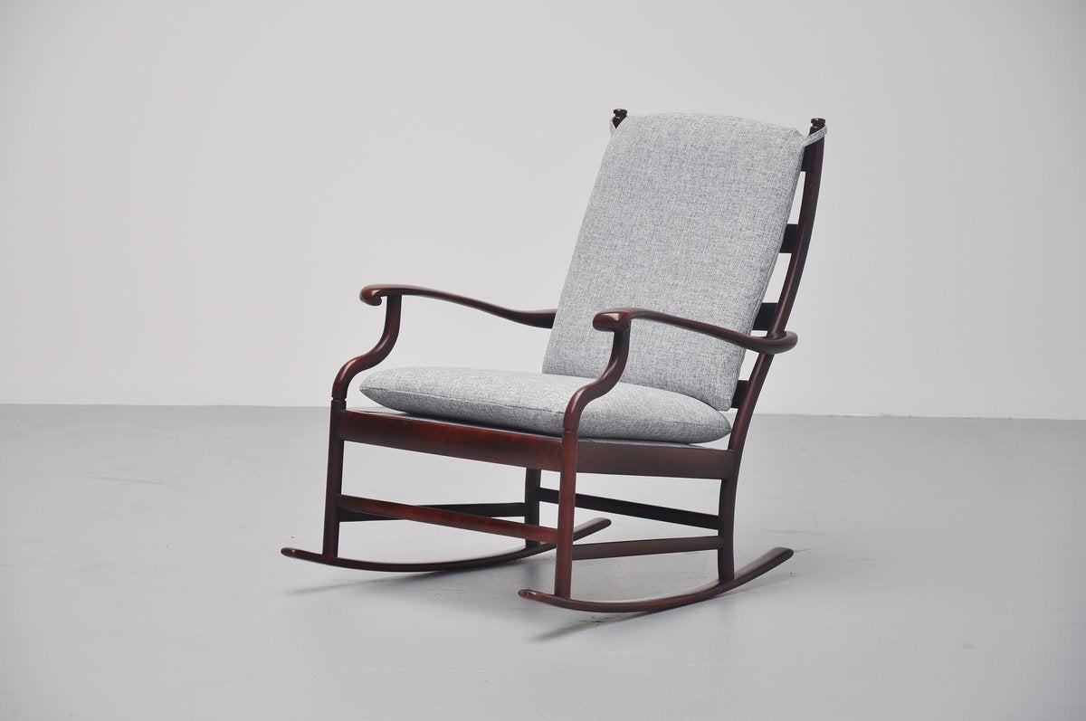 Scandinavian Modern Mahogany Danish Rocking Chair, 1960