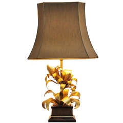 Large 34' / 86 cm Maison Jansen Corn Leave Table Lamp 1970