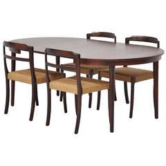 Oval Rosewood Dining Table Denmark 1960