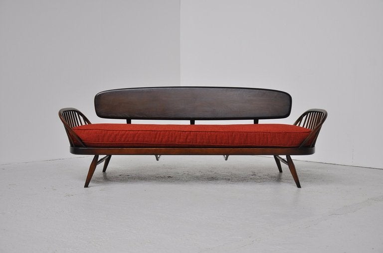 Mid-Century Modern Luigi Ercolani daybed sofa stained wood by Ercol 1960