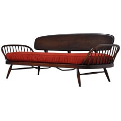 Vintage Luigi Ercolani daybed sofa stained wood by Ercol 1960