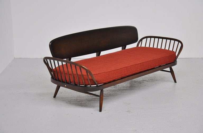 English Luigi Ercolani daybed sofa stained wood by Ercol 1960