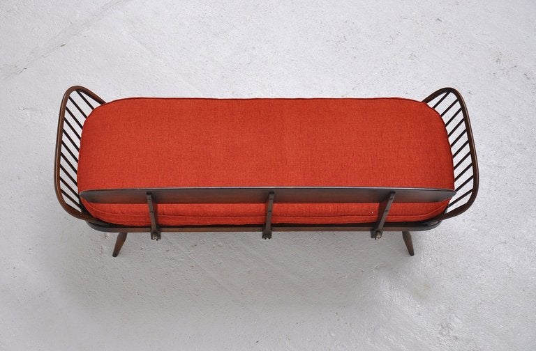 Stained Luigi Ercolani daybed sofa stained wood by Ercol 1960
