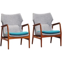 Pair of Bovenkamp Wingback Chairs with New Upholstery, 1960