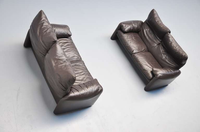 Pair of Maralunga Sofas by Vico Magistretti for Cassina Italy 1973 1