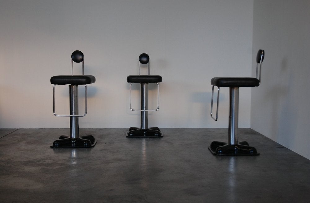 Steel Joe Colombo Birillo Bar Stools for Zanotta