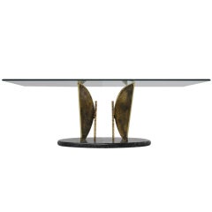 Brass butterfly coffee table Maison Charles style