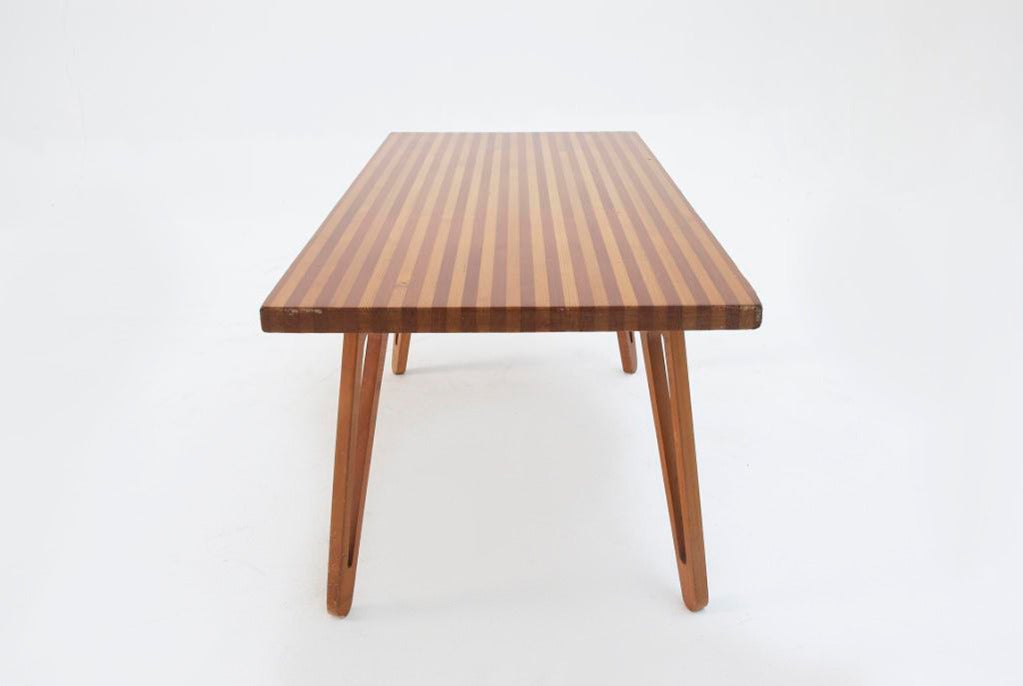 Scandinavian Modern Striped Scandinavian Ash Coffee Table