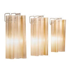 Elegant Set of 9 Large Sconces with Murano Glass 3