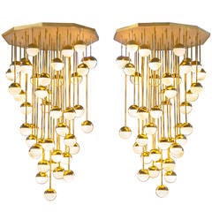 Set of Two Stilnovo Attributed Extremely Large Chandeliers
