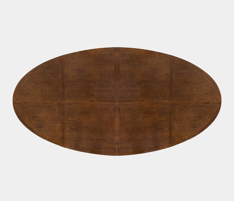Art Deco Extremely Large Oval Dining Table in Stained Oak