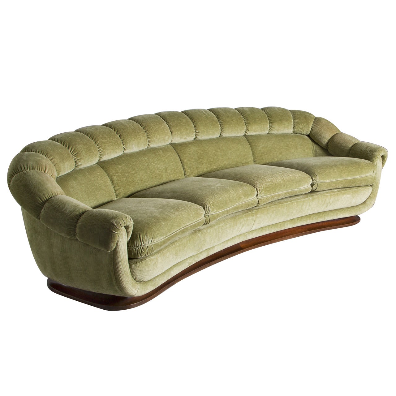 Elegant Curved Italian Sofa with Round Shapes
